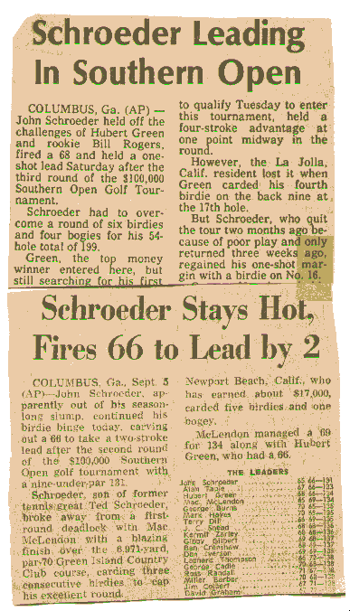 Schroeder Leads Souther Open Article