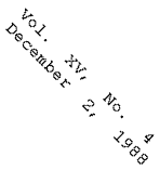 VOL XV, NO. 4 December 2, 1988